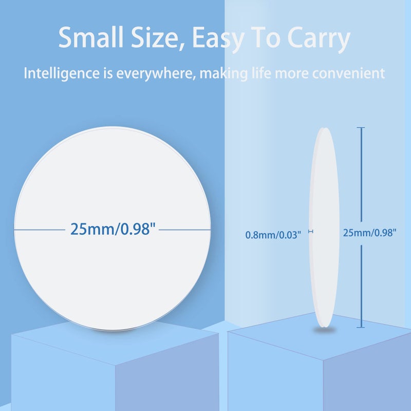 BABIQT 20PCS NFC Tags Ntag215 NFC Card, Rewritable PVC NFC 215 Tag Round 25mm (1 inch) 504 Bytes Memory NFC Chip, Compatible with Android and Other NFC-Enabled Devices - Image 3
